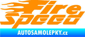 Samolepka Fire speed nápis s plameny oranžová