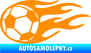 Samolepka Fotbalový míč 004 levá v plamenech oranžová