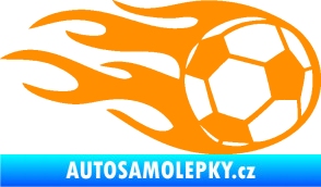 Samolepka Fotbalový míč 004 pravá v plamenech oranžová
