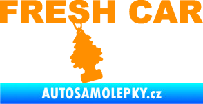 Samolepka Fresh car nápis s voňavým stromečkem oranžová