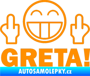 Samolepka Fuck you Greta 002 oranžová