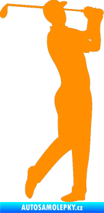 Samolepka Golfista 001 pravá oranžová