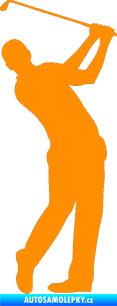 Samolepka Golfista 002 pravá oranžová