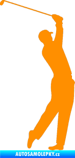 Samolepka Golfista 003 pravá oranžová