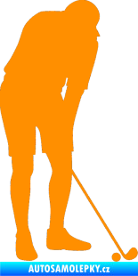 Samolepka Golfista 007 pravá oranžová