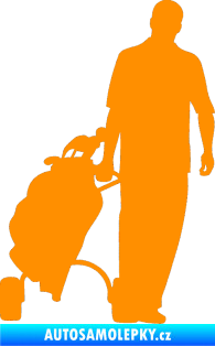 Samolepka Golfista 009 pravá oranžová