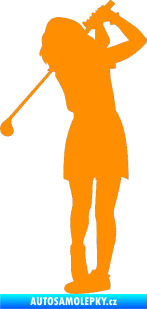Samolepka Golfistka 014 levá oranžová