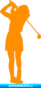 Samolepka Golfistka 014 pravá oranžová