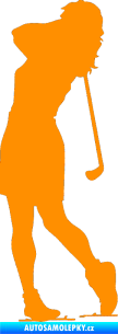 Samolepka Golfistka 015 pravá oranžová