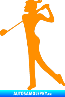 Samolepka Golfistka 016 levá oranžová