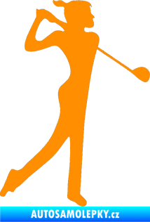 Samolepka Golfistka 016 pravá oranžová