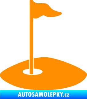 Samolepka Golfová jamka 001 levá oranžová