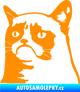 Samolepka Grumpy cat 002 levá oranžová