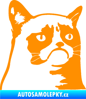 Samolepka Grumpy cat 002 pravá oranžová