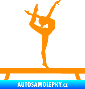 Samolepka Gymnastka 003 pravá kladina oranžová