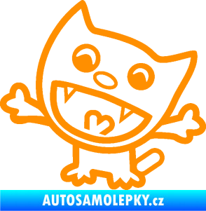 Samolepka Happy cat 001 levá oranžová