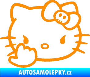 Samolepka Hello Kitty fuck oranžová