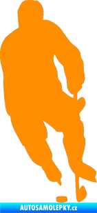Samolepka Hokejista 004 pravá oranžová