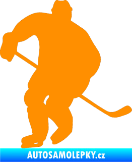 Samolepka Hokejista 007 pravá oranžová
