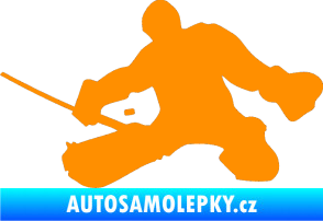 Samolepka Hokejista 015 levá brankář oranžová
