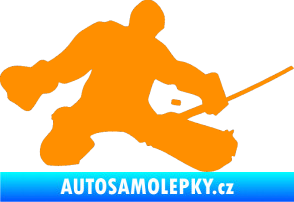 Samolepka Hokejista 015 pravá brankář oranžová