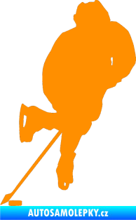 Samolepka Hokejista 021 levá oranžová