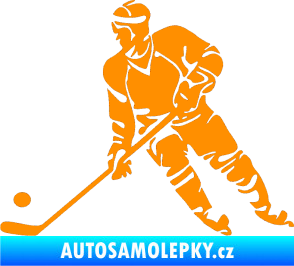 Samolepka Hokejista 027 levá oranžová