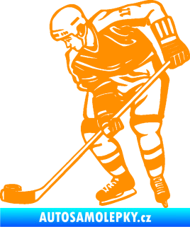 Samolepka Hokejista 029 levá oranžová