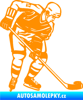 Samolepka Hokejista 029 pravá oranžová