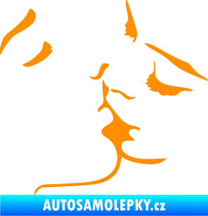 Samolepka Holčičí políbení levá oranžová