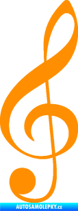 Samolepka Houslový klíč 001  oranžová