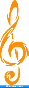 Samolepka Houslový klíč 002 oranžová