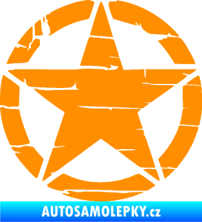 Samolepka Hvězda army 008 narušená oranžová