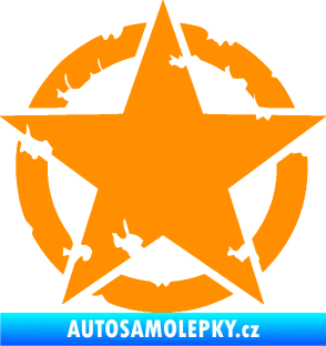Samolepka Hvězda US Army 003 narušená oranžová