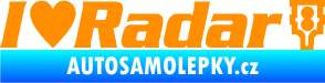 Samolepka I love radar nápis oranžová
