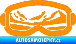 Samolepka I love snow brýle pravá oranžová