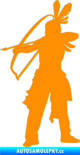 Samolepka Indián 008 levá sioux s lukem oranžová