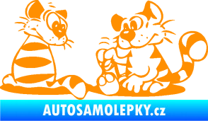 Samolepka Interiér 010 pravá kočičky oranžová