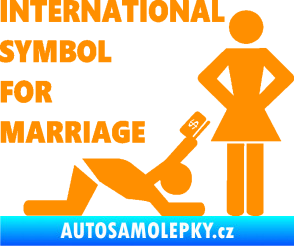 Samolepka International symbol for marriage oranžová