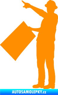 Samolepka Inženýr 001 levá oranžová