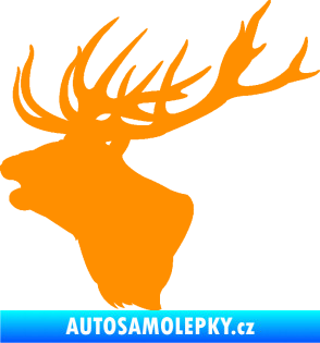 Samolepka Jelen 001 levá silueta hlavy oranžová