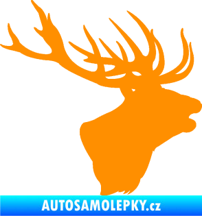 Samolepka Jelen 001 pravá silueta hlavy oranžová