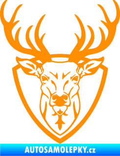 Samolepka Jelen trofej 002 oranžová