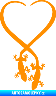 Samolepka Ještěrky 001 levá spletené ocásky oranžová