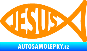 Samolepka Jesus rybička 003 křesťanský symbol oranžová