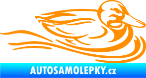 Samolepka Kachna 003 pravá ve vodě oranžová