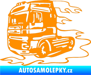 Samolepka Kamion 003 levá nákladní auto oranžová