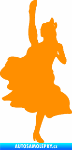 Samolepka Kankán 001 levá tanečnice oranžová