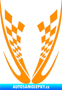 Samolepka Kapota 005 šachovnice oranžová