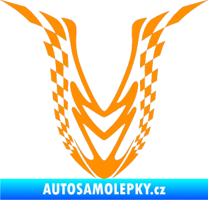 Samolepka Kapota 006 šachovnice oranžová